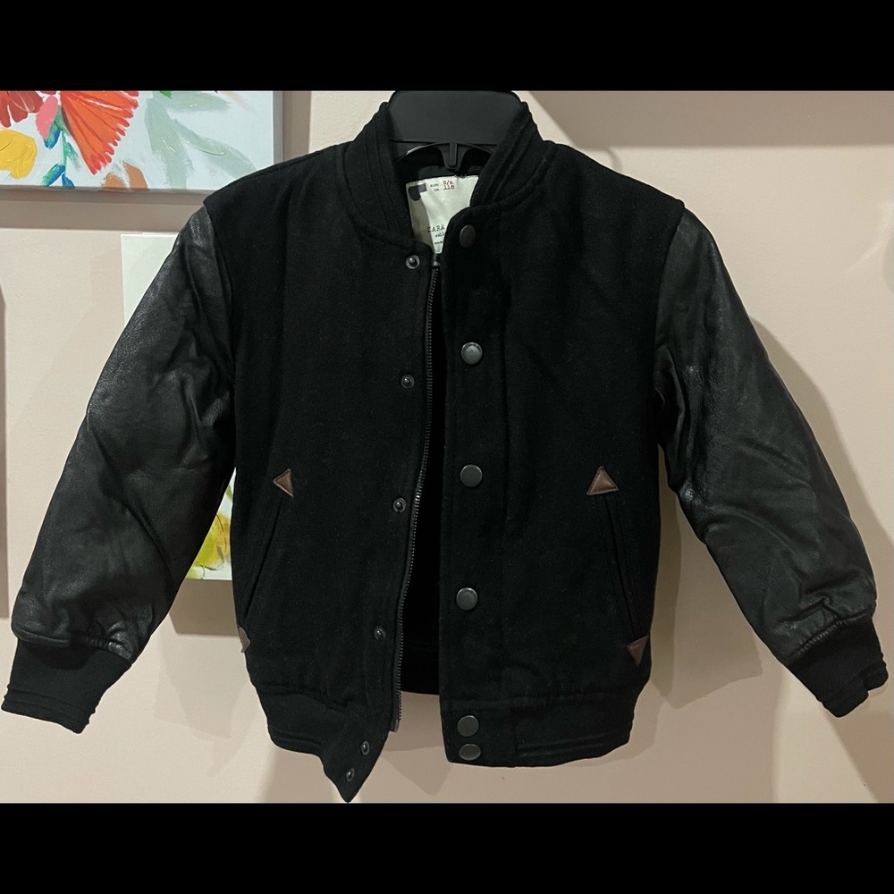 Zara kids wool leather kids jacket